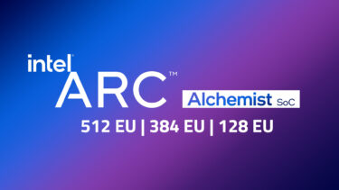 Intel Arc Alchemistは3つのGPUが登場。エントリーはGTX 1650S相当性能