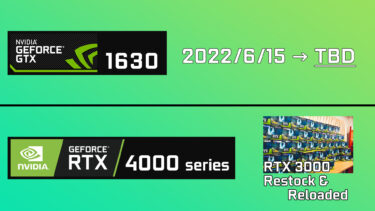 NVIDIA GeForce GTX 1630の発売が部品不足で未定に。RTX 4000の延期理由は既存在庫過多
